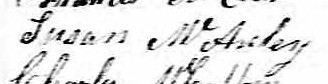 Signature de Susan McAuley: 2 octobre 1838 Signature de Susan McAuley: 2 octobre 1838