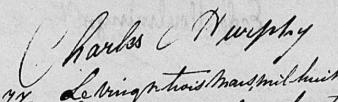 Signature de Charles Murphy: 23 mars 1831 Signature de Charles Murphy: 23 mars 1831