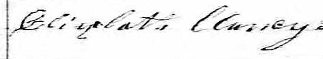 Signature d'Elizabeth Clancy: 11 février 1862