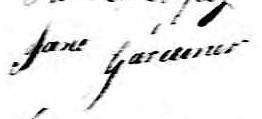Signature de Jane Gardener: 23 juillet 1826 Signature de Jane Gardener: 23 juillet 1826