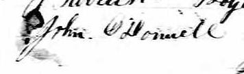 Signature de John O'Donnell: 11 février 1876 Signature de John O'Donnell: 11 février 1876
