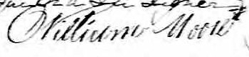 Signature de William Moore: 19 juillet 1837 Signature de William Moore: 19 juillet 1837