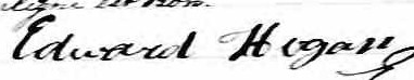 Signature d'Edward Hogan: 17 mars 1865 Signature d'Edward Hogan: 17 mars 1865