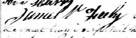 Signature de James McFeely: 24 avril 1843 Signature de James McFeely: 24 avril 1843