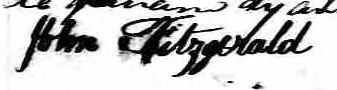 Signature de John Fitzgerald: 6 mars 1844 Signature de John Fitzgerald: 6 mars 1844