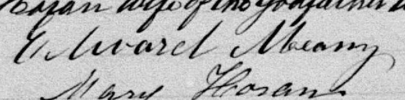 Signature de Edward Meany: 28 août 1883