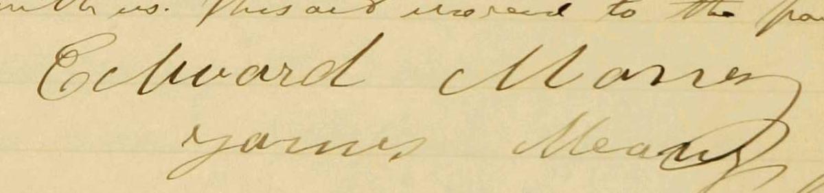 Signature de Edward Meaney: 18 mars 1901