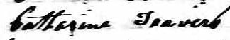 Signature de Catharine Travers: 5 mai 1845 Signature de Catharine Travers: 5 mai 1845