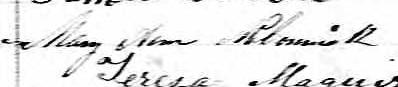 Signature de Mary Ann McCormick: 11 janvier 1869