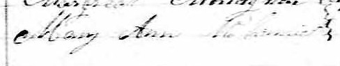 Signature de Mary Ann McCormick: 26 février 1862