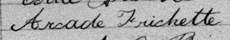 Signature de Arcade Frichette: 3 novembre 1880 Signature de Arcade Frichette: 3 novembre 1880