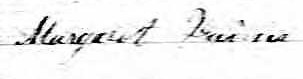 Signature de Margaret Quinn: 10 juin 1867