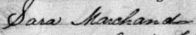 Signature de Sara Marchand: 10 juillet 1877 Signature de Sara Marchand: 10 juillet 1877