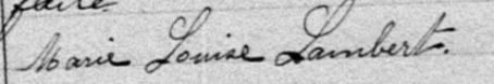Signature de Marie Louise Lambert: 22 septembre 1886 Signature de Marie Louise Lambert: 22 septembre 1886