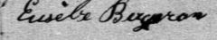 Signature d'Eusèbe Bergeron: premier octobre 1887 Signature d'Eusèbe Bergeron: premier octobre 1887