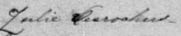 Signature de Julie Desrochers: 2 janvier 1885 Signature de Julie Desrochers: 2 janvier 1885