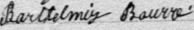 Signature de Barthelmiy Bourré: 2 août 1889 Signature de Barthelmiy Bourré: 2 août 1889