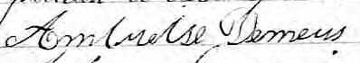 Signature de Ambroise Demers: 3 novembre 1868 Signature de Ambroise Demers: 3 novembre 1868