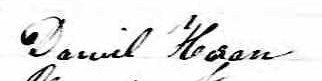 Signature de Daniel Horan: 11 novembre 1864 Signature de Daniel Horan: 11 novembre 1864