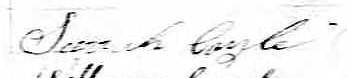 Signature de Sarrah Coyle: 29 février 1848 Signature de Sarrah Coyle: 29 février 1848