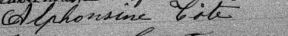 Signature d'Alphonsine Côté: 7 juillet 1890 Signature d'Alphonsine Côté: 7 juillet 1890