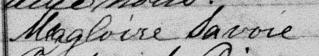 Signature de Magloire Savoie: 21 mars 1882 Signature de Magloire Savoie: 21 mars 1882