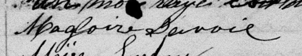 Signature de Magloire Savoie: 20 janvier 1884 Signature de Magloire Savoie: 20 janvier 1884