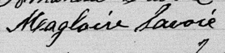 Signature de Magloire Savoie: 20 août 1889 Signature de Magloire Savoie: 20 août 1889