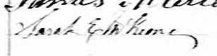 Signature de Sarah E McKeone: 24 avril 1869 Signature de Sarah E McKeone: 24 avril 1869