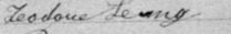Signature de Teodore Lemy: 9 octobre 1892 Signature de Teodore Lemy: 9 octobre 1892