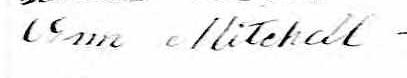 Signature d'Ann Mitchell: 22 mars 1871 Signature d'Ann Mitchell: 22 mars 1871