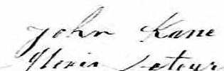 Signature de John Kane: 10 janvier 1860 Signature de John Kane: 10 janvier 1860