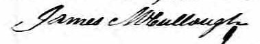 Signature de James McCullough: 9 novembre 1850 Signature de James McCullough: 9 novembre 1850