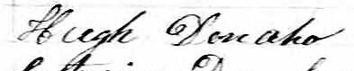 Signature de Hugh Donaho: 26 novembre 1850 Signature de Hugh Donaho: 26 novembre 1850