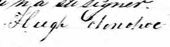 Signature de Hugh Donohoe: 24 mai 1865 Signature de Hugh Donohoe: 24 mai 1865