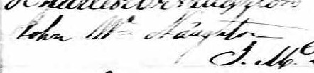 Signature de John McNaughton: 4 février 1851 Signature de John McNaughton: 4 février 1851
