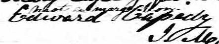 Signature d'Edward Cassedy: 29 mai 1851 Signature d'Edward Cassedy: 29 mai 1851