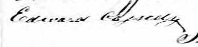Signature d'Edward Cassedy: 21 avril 1856 Signature d'Edward Cassedy: 21 avril 1856