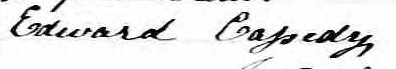 Signature d'Edward Cassidy: 5 mai 1858 Signature d'Edward Cassidy: 5 mai 1858