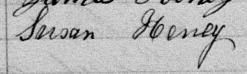 Signature de Susan Heney: 10 avril 1878 Signature de Susan Heney: 10 avril 1878
