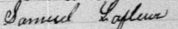 Signature de Samuel Lafleur: 9 janvier 1894 Signature de Samuel Lafleur: 9 janvier 1894