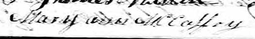 Signature de Mary Ann McCaffry: 23 novembre 1852 Signature de Mary Ann McCaffry: 23 novembre 1852