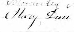 Signature de Mary Dun: 18 janvier 1853 Signature de Mary Dun: 18 janvier 1853