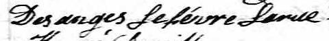 Signature de Desanges Lefévre Larue: 28 janvier 1851