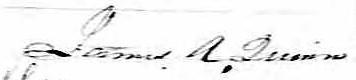 Signature de James Alexander Quinn: 11 octobre 1864 Signature de James Alexander Quinn: 11 octobre 1864
