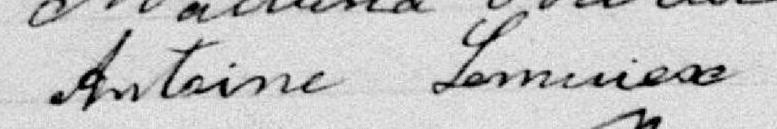 Signature de Antoine Lemieux: premier décembre 1884 Signature de Antoine Lemieux: premier décembre 1884