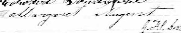 Signature de Margaret Nugent: 11 juin 1862 Signature de Margaret Nugent: 11 juin 1862