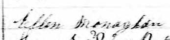 Signature d'Ellen Monaghan: 29 juillet 1862 Signature d'Ellen Monaghan: 29 juillet 1862