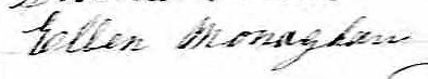 Signature d'Ellen Monaghan: 20 août 1862 Signature d'Ellen Monaghan: 20 août 1862