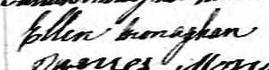 Signature d'Ellen Monaghan: 25 décembre 1862 Signature d'Ellen Monaghan: 25 décembre 1862